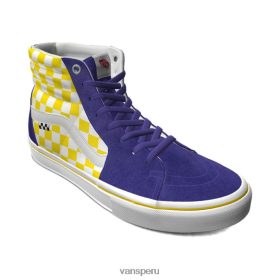 Vans Peru NBDZ461979 único | Vans patín de tablero de ajedrez amarillo cibernético de aduanas sk8-hi