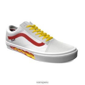 Vans Peru NBDZ461985 único | Vans aduanas verdadero patín de cuero blanco old skool