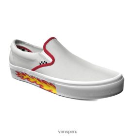 Vans Peru NBDZ461987 único | Vans Slip-on de skate de cuero blanco verdadero personalizado