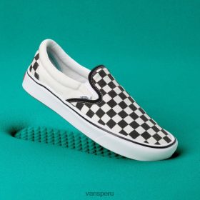 Vans Peru NBDZ462085 negro-blanco | Vans Cómodas zapatillas sin cordones con diseño de tablero de ajedrez