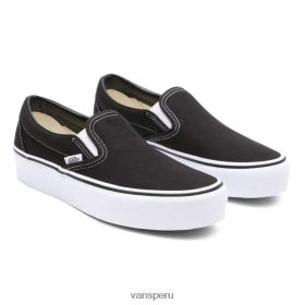 Vans Peru NBDZ46215 negro | Vans zapatos clásicos con plataforma sin cordones