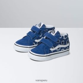 Vans Peru NBDZ462285 cuadros paisley azul marino | Vans niño pequeño sk8-mid reedición v