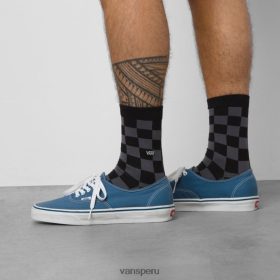 Vans Peru NBDZ462655 carbón negro | Vans calcetín 3/4 con estampado clásico, talla 9.5-13