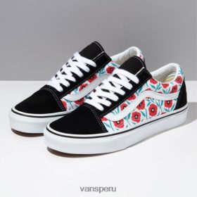Vans Peru NBDZ463189 negro-blanco verdadero | Vans flores vieja escuela