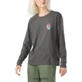 Vans Peru NBDZ463833 negro | Vans Camiseta estilo boyfriend de manga larga con estampado floral y lavado de costura de Anaheim
