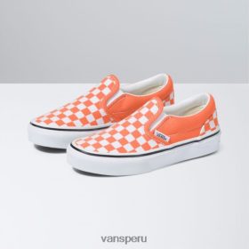 Vans Peru NBDZ464161 melón blanco verdadero | Vans Slip-on clásico para niños con tablero de ajedrez