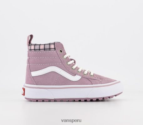Vans Peru NBDZ464227 lila a cuadros | Vans zapatillas sk8 hi niños
