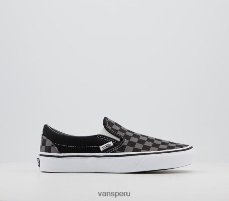 Vans Peru NBDZ464241 cheque de peltre negro | Vans zapatillas clásicas sin cordones