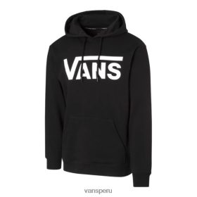Vans Peru NBDZ464291 blanco negro | Vans Sudadera con capucha clásica para hombre - negro/blanco