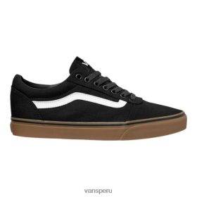 Vans Peru NBDZ464303 goma negra | Vans Zapatos de skate para hombre, zapatillas de deporte, parte superior baja, informales, sin cordones, de lona, ​​ligeros