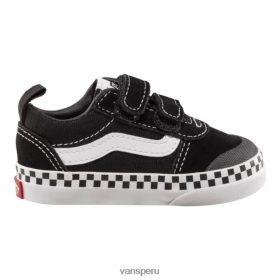 Vans Peru NBDZ464357 checker foxing negro | Vans zapatos de skate para niños pequeños ward v dw