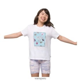 Vans Peru NBDZ464413 blanco | Vans camiseta floral de mantequilla de caja para niña