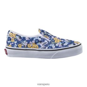 Vans Peru NBDZ464435 verdadero azul marino-multi | Vans Zapatillas de skate clásicas para preescolar para niños, zapatillas de deporte, caña baja para niño, sin cordones