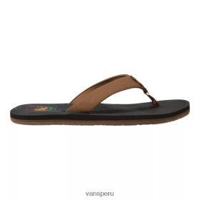 Vans Peru NBDZ464437 marrón-negro | Vans chanclas/sandalias nexpa hombre piel