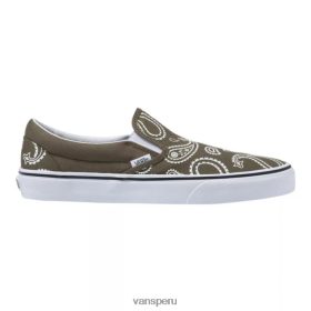 Vans Peru NBDZ464451 hoja de uva blanca | Vans Zapatillas de skate clásicas Peace Paisley para hombre, zapatillas bajas
