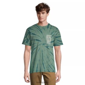 Vans Peru NBDZ464495 pato verde | Vans Camiseta de tipo alto para hombre, manga corta, cuello redondo, algodón, gráfico teñido anudado