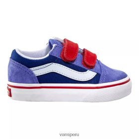Vans Peru NBDZ464555 baja azul-alto riesgo rojo | Vans zapatos de skate old skool 2v para niño